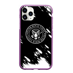 Чехол iPhone 11 Pro матовый Ramones краски, цвет: 3D-фиолетовый