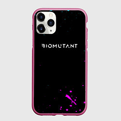 Чехол iPhone 11 Pro матовый Biomutant краски неоновые, цвет: 3D-малиновый