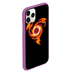 Чехол iPhone 11 Pro матовый Кружащие драконы - d20, цвет: 3D-фиолетовый — фото 2