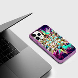 Чехол iPhone 11 Pro матовый Колесо фортуны, цвет: 3D-фиолетовый — фото 2