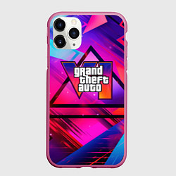 Чехол iPhone 11 Pro матовый GTA 6 logo абстракция, цвет: 3D-малиновый