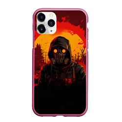 Чехол iPhone 11 Pro матовый Stalker 2 fire ghost, цвет: 3D-малиновый