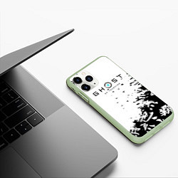 Чехол iPhone 11 Pro матовый Ghost of Tsushima текстура samurai, цвет: 3D-салатовый — фото 2