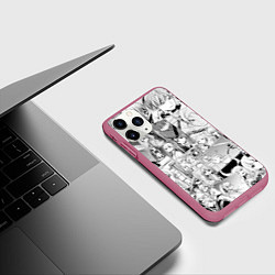 Чехол iPhone 11 Pro матовый Провожающая в последний путь Фрирен узор, цвет: 3D-малиновый — фото 2