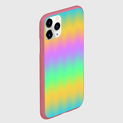 Чехол iPhone 11 Pro матовый Мягкие неоновые зигзаги, цвет: 3D-малиновый — фото 2