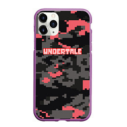 Чехол iPhone 11 Pro матовый Undertale текстура гейм, цвет: 3D-фиолетовый