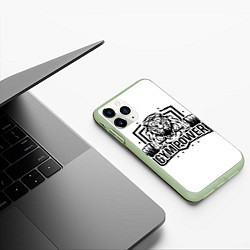 Чехол iPhone 11 Pro матовый Сила тренажерки, цвет: 3D-салатовый — фото 2