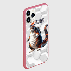 Чехол iPhone 11 Pro матовый Catzilla big, цвет: 3D-малиновый — фото 2