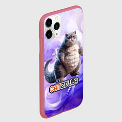 Чехол iPhone 11 Pro матовый Толстый котзилла, цвет: 3D-малиновый — фото 2