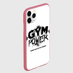 Чехол iPhone 11 Pro матовый Сила тренажерного зала, цвет: 3D-малиновый — фото 2
