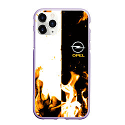 Чехол iPhone 11 Pro матовый Opel огонь текстура, цвет: 3D-светло-сиреневый