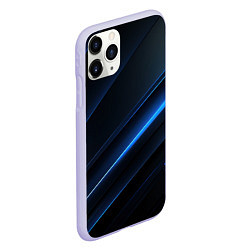 Чехол iPhone 11 Pro матовый Темно-синий абстрактный фон абстракция, цвет: 3D-светло-сиреневый — фото 2