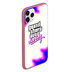 Чехол iPhone 11 Pro матовый GTA неон краски, цвет: 3D-малиновый — фото 2