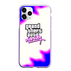 Чехол iPhone 11 Pro матовый GTA неон краски, цвет: 3D-светло-сиреневый