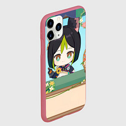 Чехол iPhone 11 Pro матовый Genshin Impact Тигнари, цвет: 3D-малиновый — фото 2
