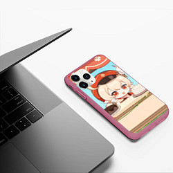 Чехол iPhone 11 Pro матовый Genshin Impact Кли cute chibi, цвет: 3D-малиновый — фото 2