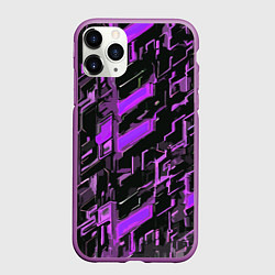 Чехол iPhone 11 Pro матовый Фиолетовые неоновые линии, цвет: 3D-фиолетовый