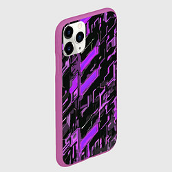 Чехол iPhone 11 Pro матовый Фиолетовые неоновые линии, цвет: 3D-фиолетовый — фото 2