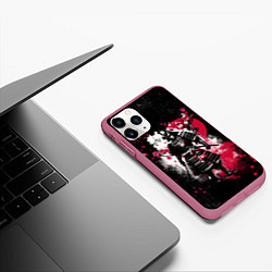 Чехол iPhone 11 Pro матовый Ghost of Tsushima - samurai, цвет: 3D-малиновый — фото 2