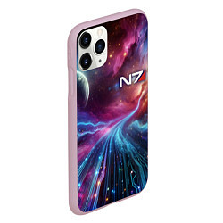 Чехол iPhone 11 Pro матовый Mass Effect - N7, цвет: 3D-розовый — фото 2