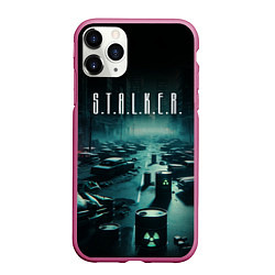 Чехол iPhone 11 Pro матовый S T A L K E R - City, цвет: 3D-малиновый