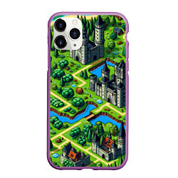 Чехол iPhone 11 Pro матовый Heroes of Might and Magic - pixel map, цвет: 3D-фиолетовый