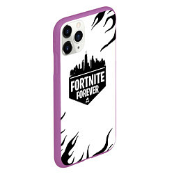 Чехол iPhone 11 Pro матовый Epic games fortnite fire, цвет: 3D-фиолетовый — фото 2