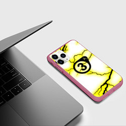 Чехол iPhone 11 Pro матовый Half life 3 текстура, цвет: 3D-малиновый — фото 2