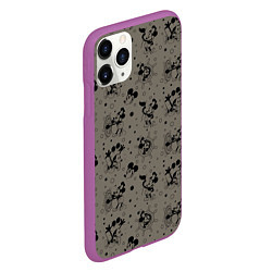 Чехол iPhone 11 Pro матовый Микки Маус матрос - паттерн, цвет: 3D-фиолетовый — фото 2