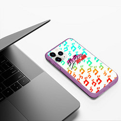 Чехол iPhone 11 Pro матовый JoJo Bizarre pattern, цвет: 3D-фиолетовый — фото 2