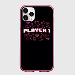 Чехол iPhone 11 Pro матовый Игрок 1, цвет: 3D-малиновый