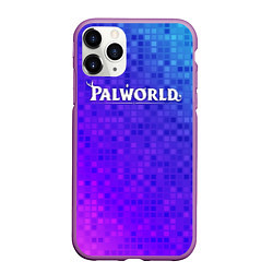 Чехол iPhone 11 Pro матовый Palworld лого на яркой мозаике, цвет: 3D-фиолетовый