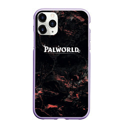 Чехол iPhone 11 Pro матовый Palworld dark logo, цвет: 3D-светло-сиреневый