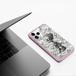 Чехол iPhone 11 Pro матовый Барт зомби, цвет: 3D-розовый — фото 2