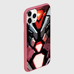 Чехол iPhone 11 Pro матовый Красная броня киберпанк, цвет: 3D-малиновый — фото 2