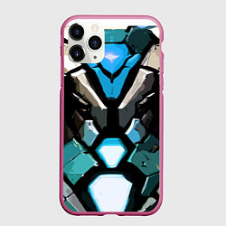 Чехол iPhone 11 Pro матовый Синяя броня киберпанк