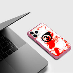 Чехол iPhone 11 Pro матовый Half life краски текстура брызги, цвет: 3D-малиновый — фото 2