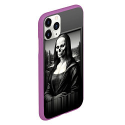 Чехол iPhone 11 Pro матовый Мона Лиза Black skull, цвет: 3D-фиолетовый — фото 2