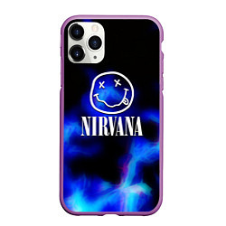 Чехол iPhone 11 Pro матовый Nirvana flame ghost steel, цвет: 3D-фиолетовый