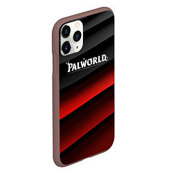 Чехол iPhone 11 Pro матовый Palworld logo black red abstract, цвет: 3D-коричневый — фото 2