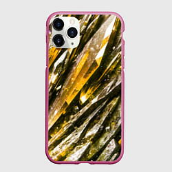 Чехол iPhone 11 Pro матовый Драгоценные кристаллы жёлтые, цвет: 3D-малиновый