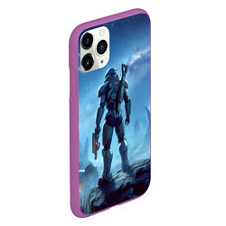 Чехол iPhone 11 Pro матовый Mass Effect - ai art, цвет: 3D-фиолетовый — фото 2