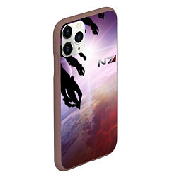 Чехол iPhone 11 Pro матовый Масс эффект вторжение, цвет: 3D-коричневый — фото 2