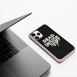 Чехол iPhone 11 Pro матовый Dead inside арт, цвет: 3D-розовый — фото 2