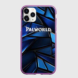 Чехол iPhone 11 Pro матовый Palworld логотип синий абстрактный фон, цвет: 3D-фиолетовый