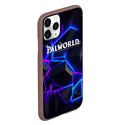 Чехол iPhone 11 Pro матовый Palworld логотип на ярких неоновых плитах, цвет: 3D-коричневый — фото 2