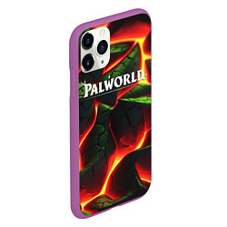 Чехол iPhone 11 Pro матовый Palworld логотип на зеленой абстракции фон, цвет: 3D-фиолетовый — фото 2
