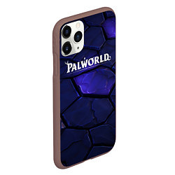 Чехол iPhone 11 Pro матовый Palworld логотип темные синие разломы плит, цвет: 3D-коричневый — фото 2