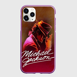 Чехол iPhone 11 Pro матовый Michael Jackson нарисованный кистью, цвет: 3D-фиолетовый