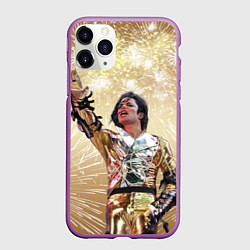 Чехол iPhone 11 Pro матовый Майкл Джексон с эффектом кисти, цвет: 3D-фиолетовый